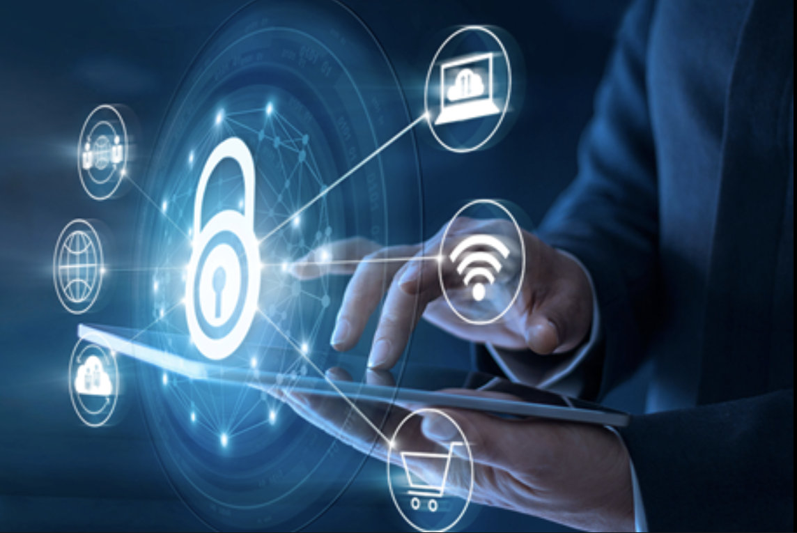 Cyber padlock security concept